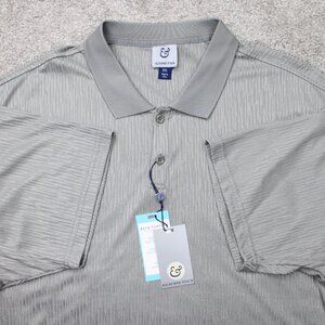 Kilburne & Finch Polo Shirt NWT Mens 2XL XXL Shiny Gray 100% Rayon‎ Short Sleeve